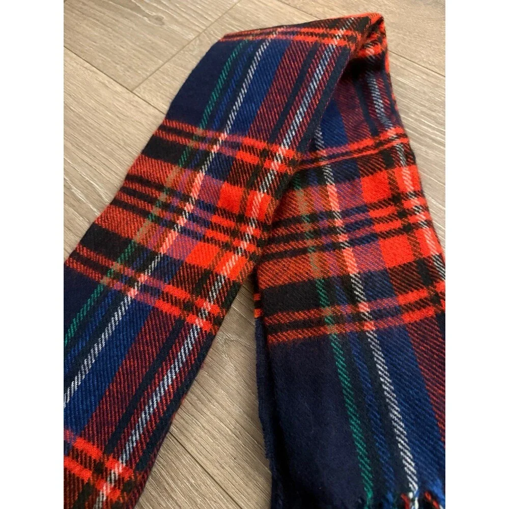 Topman blue and orange plaid scarf
